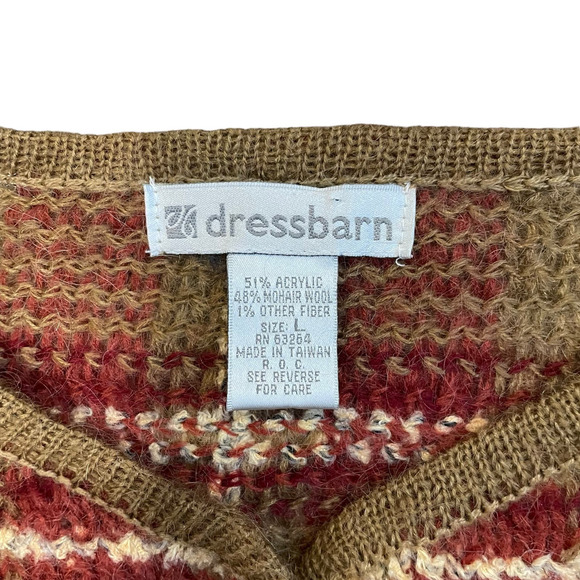 Dressbarn Mohair Wool Blend Button-Up Sweater Grannycore Plaid Women's Large NWT - Picture 9 of 11